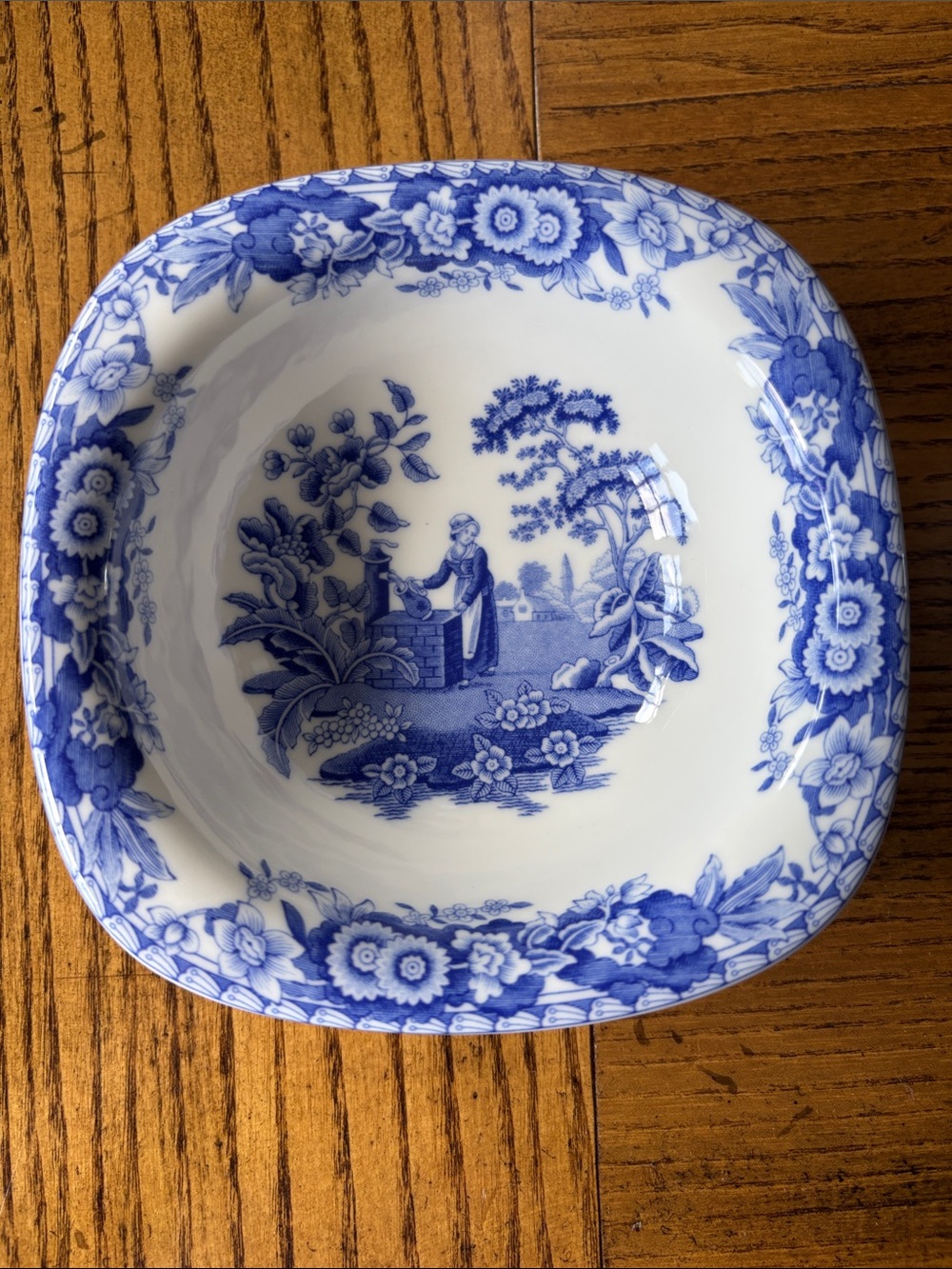 Spode Blue and White Transferware Square Serving Bowl